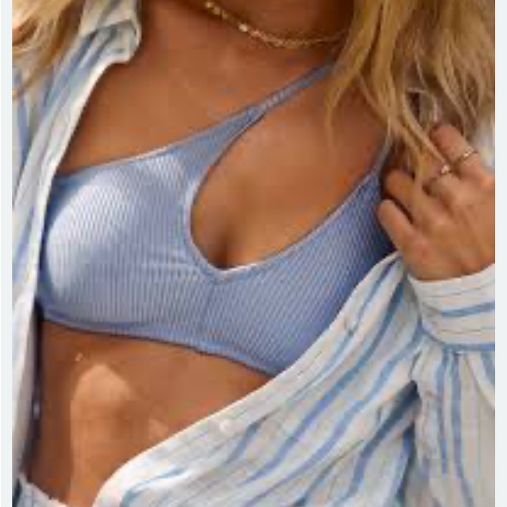 Aerie shine Rib Bikini Monaco Blue